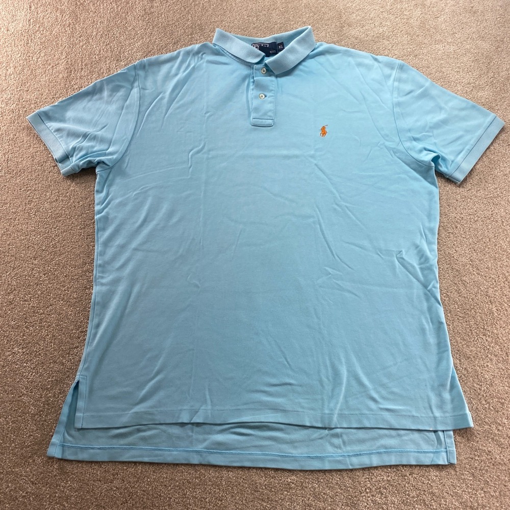 Polo Ralph Lauren Polo Shirt Mens XL Blue Short Sleeve Cotton Pony Logo